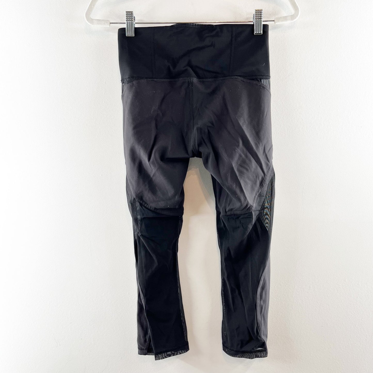 Lululemon Wunder Train Mesh Panel High-Rise Crop Leggings 21" Black 6