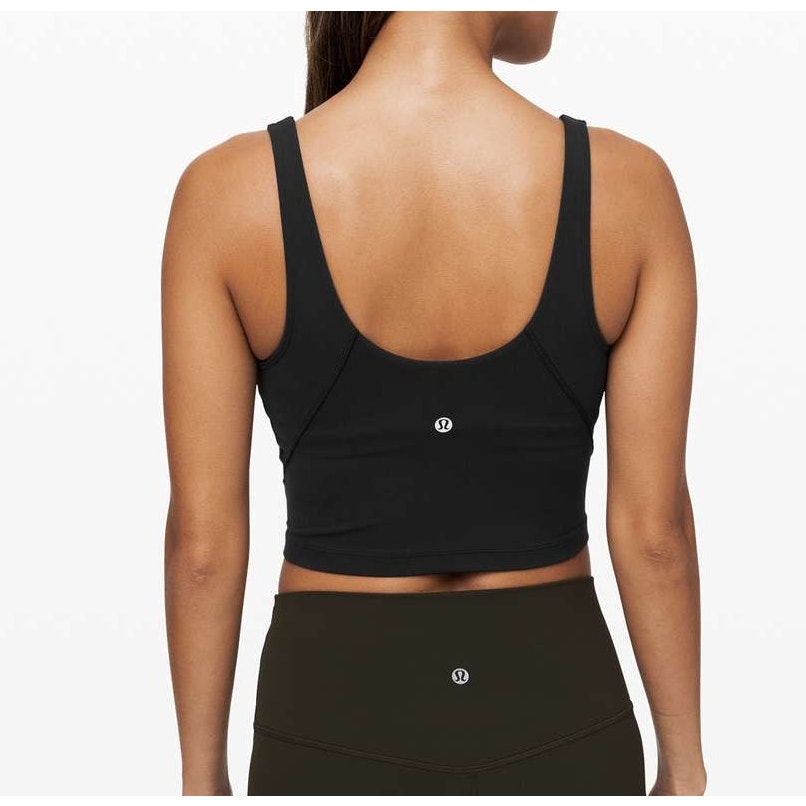 Lululemon Athletica Align Cropped Yoga Tank Top w Built in Bra Black 6