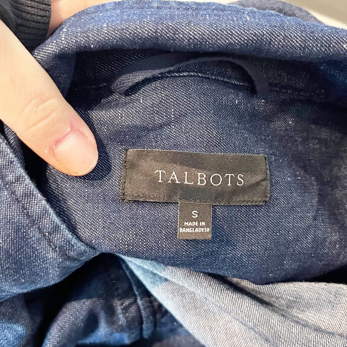 Talbots Denim Twill Field Anorak Jacket Coat Blue Small