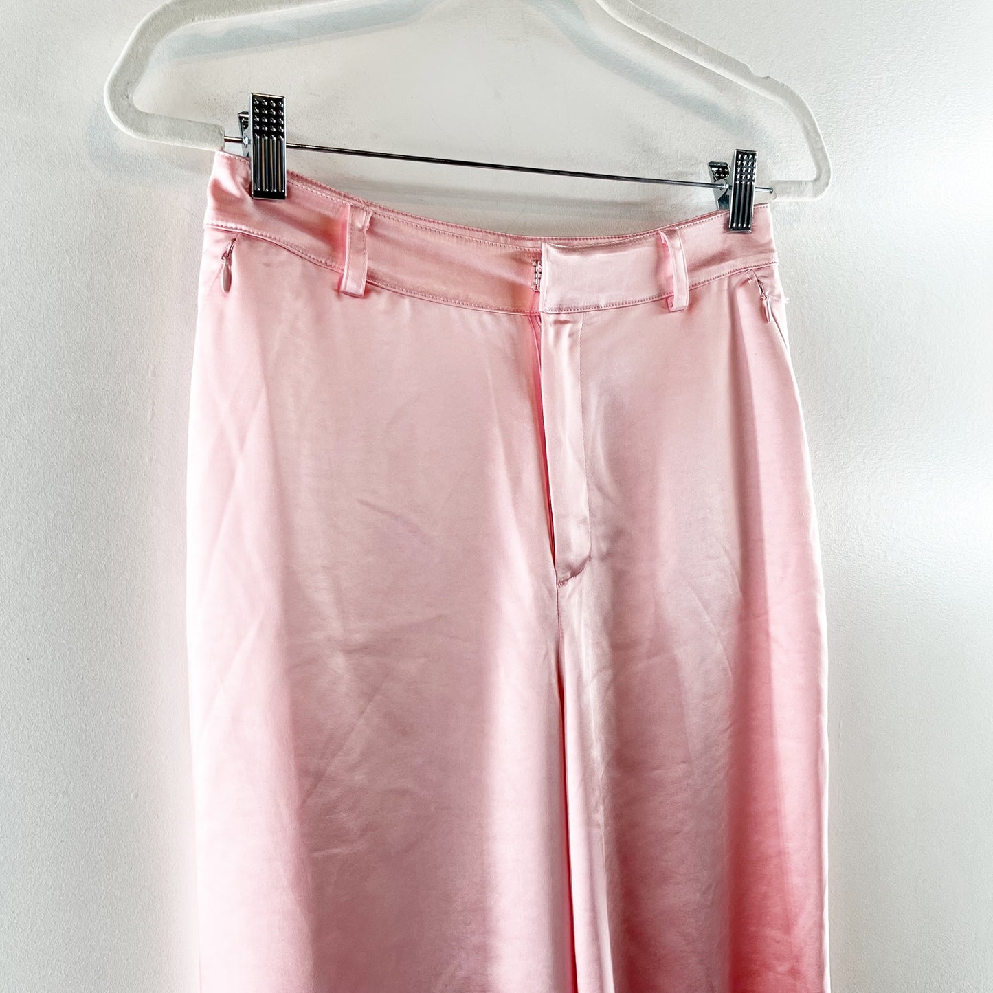 Good American High Rise Satin Trouser Pants Bubble Pink 0 / 25