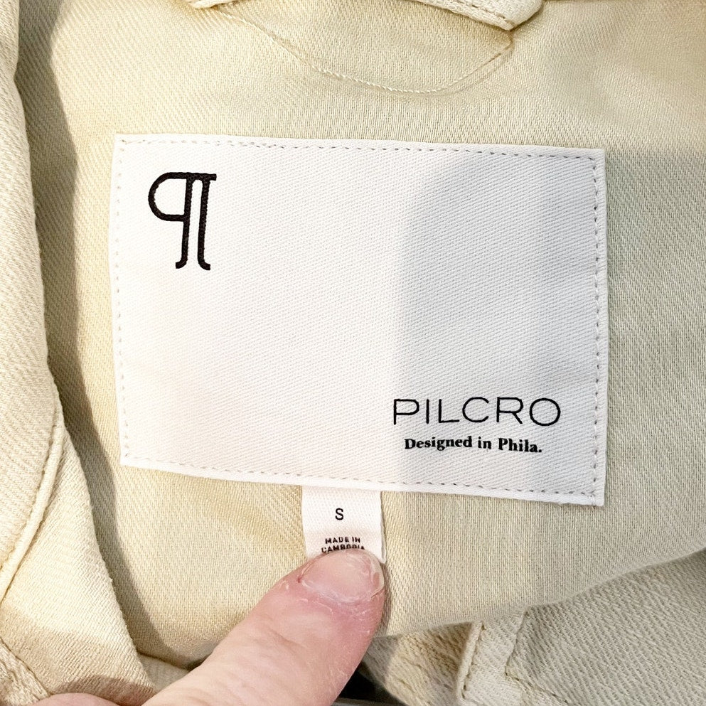 Pilcro Anthropologie Long Sleeve Button Up Denim Shirt Jacket Shacket Tan S