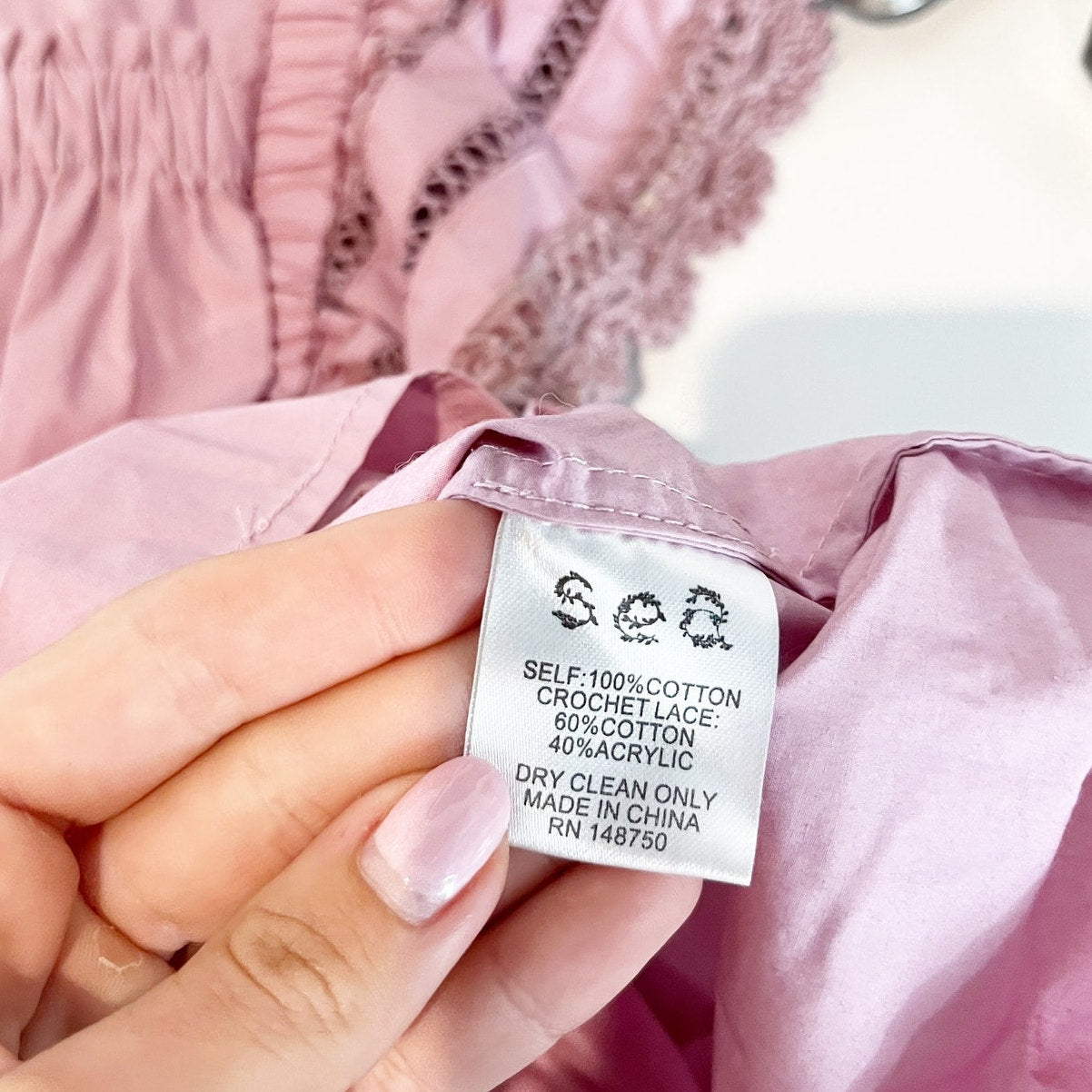 Sea New York Flutter Sleeve Crochet Top Blouse Lilac Pink XS