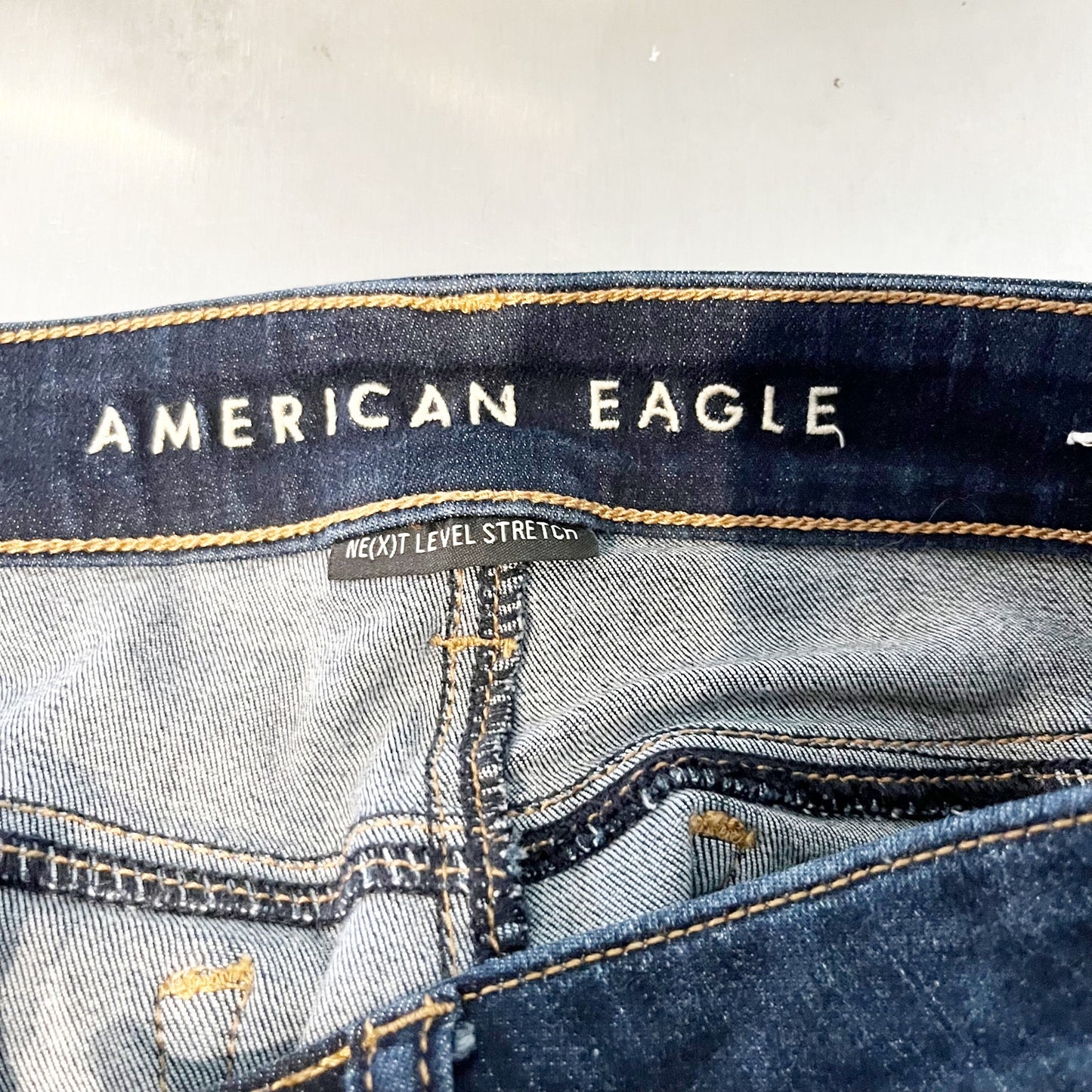 American Eagle Outfitters Ne(x)t Level High-Waisted Denim Shorts Índigo Blue 10