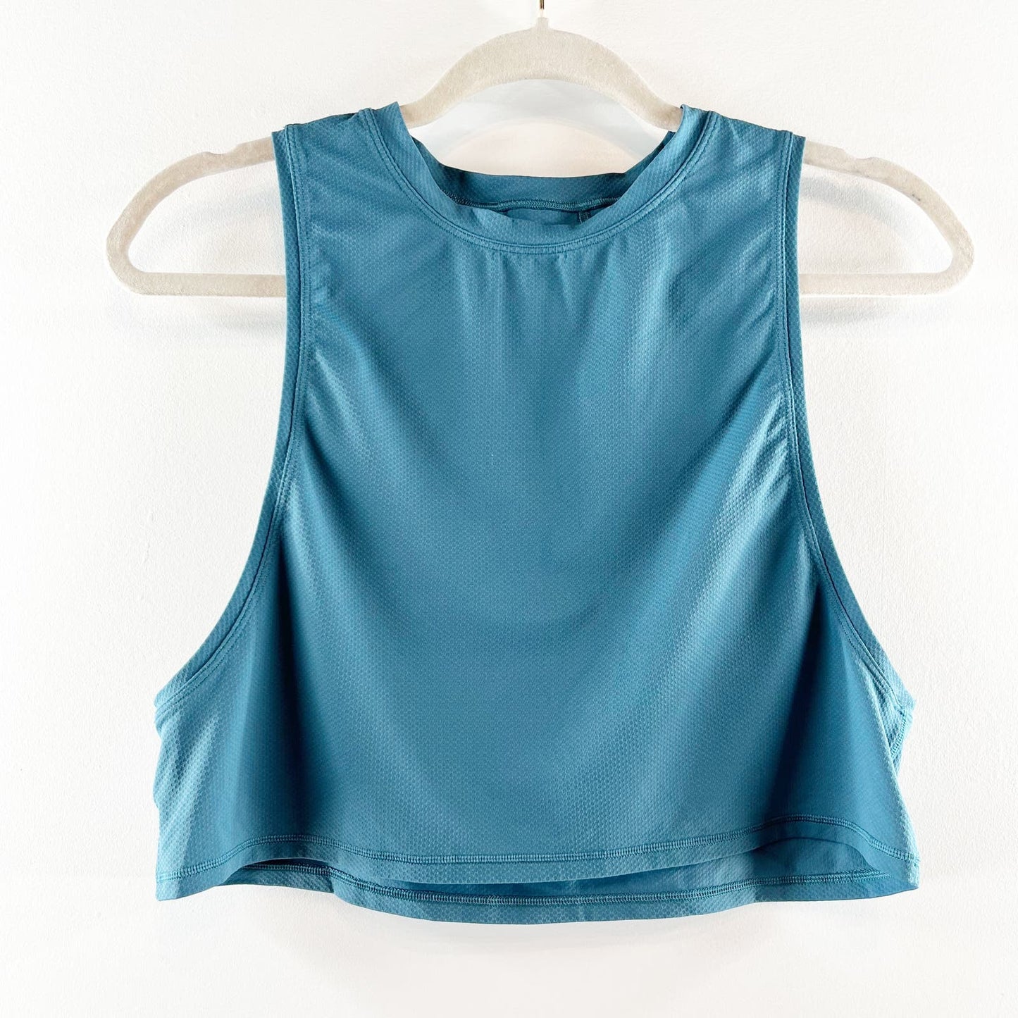 Lululemon Sleeeveless Cropped Workout Tank Top Teal Blue Green Small