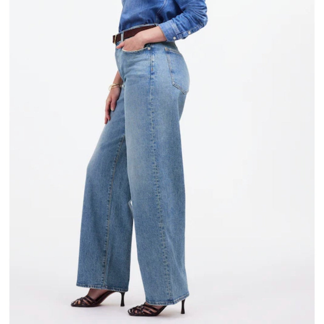 Madewell The Curvy Perfect Vintage High Rise Wide-Leg Jeans Blue Enmore Wash 28