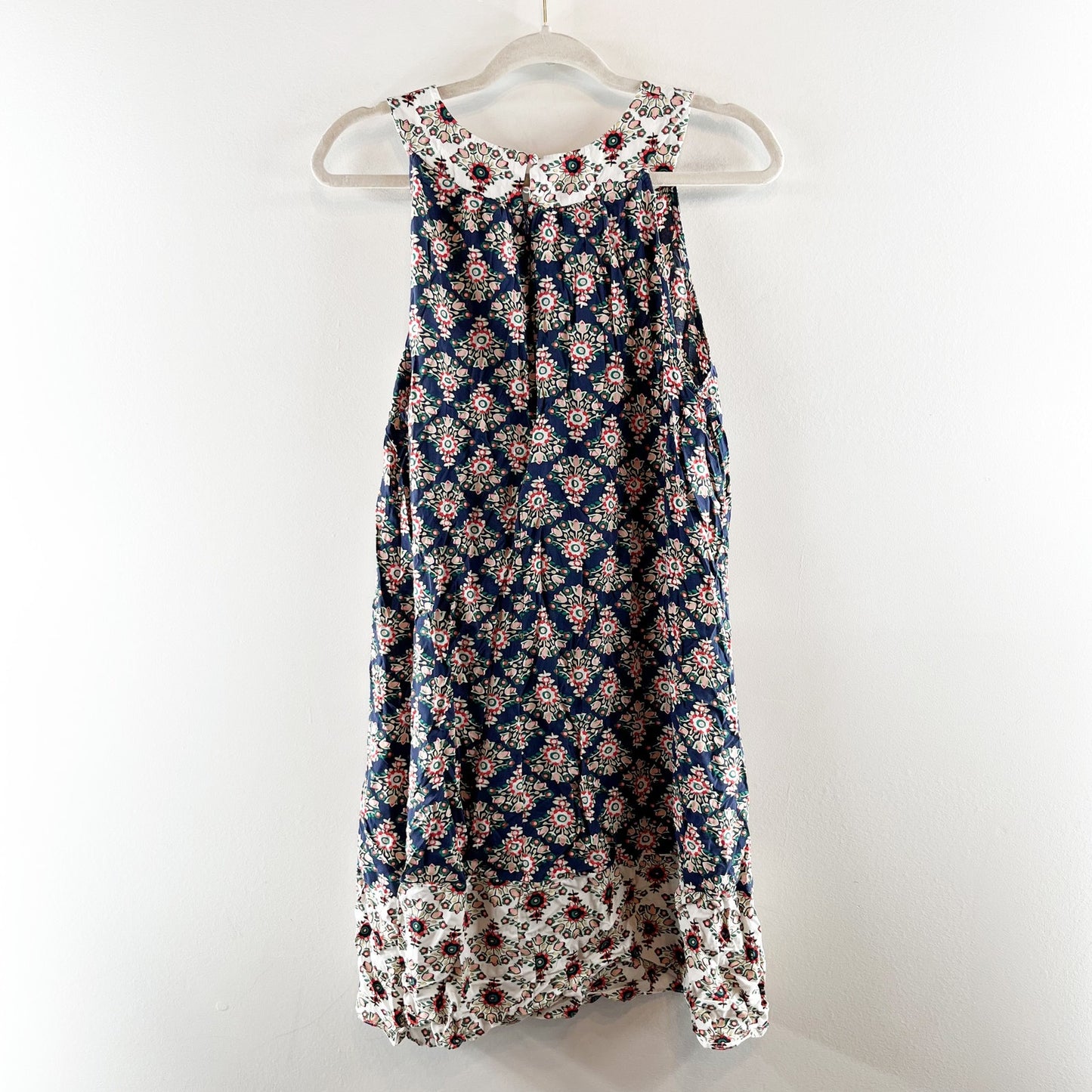 Boden Printed Sleeveless Mini Swing Dress Blue 12