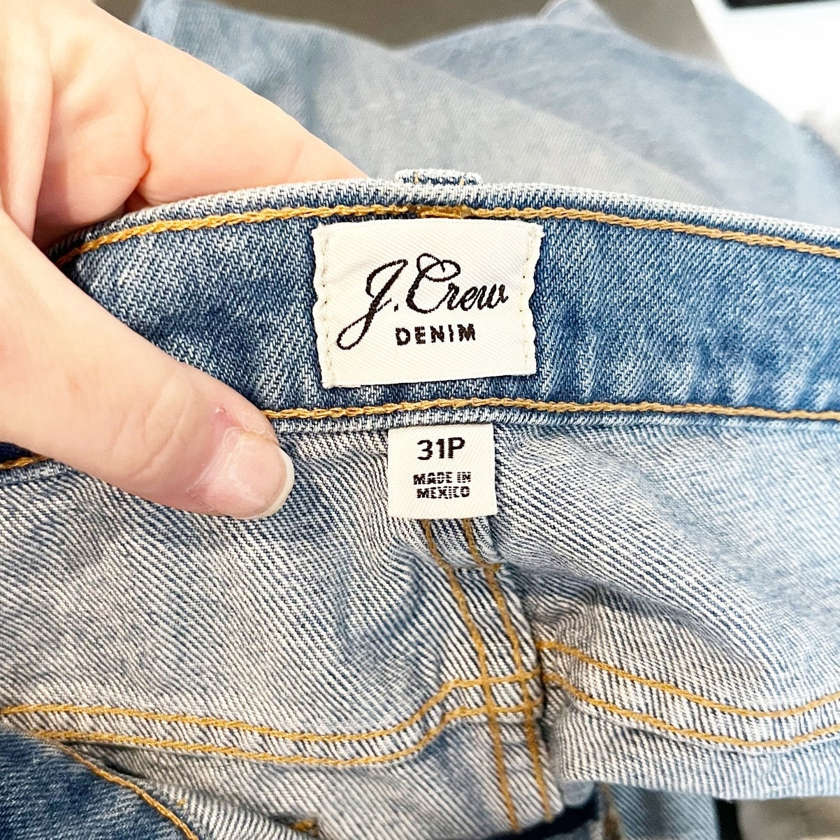 J. Crew Slouchy Boyfriend Distressed High Rise Chewed Hem Jeans Blue 31 Petite
