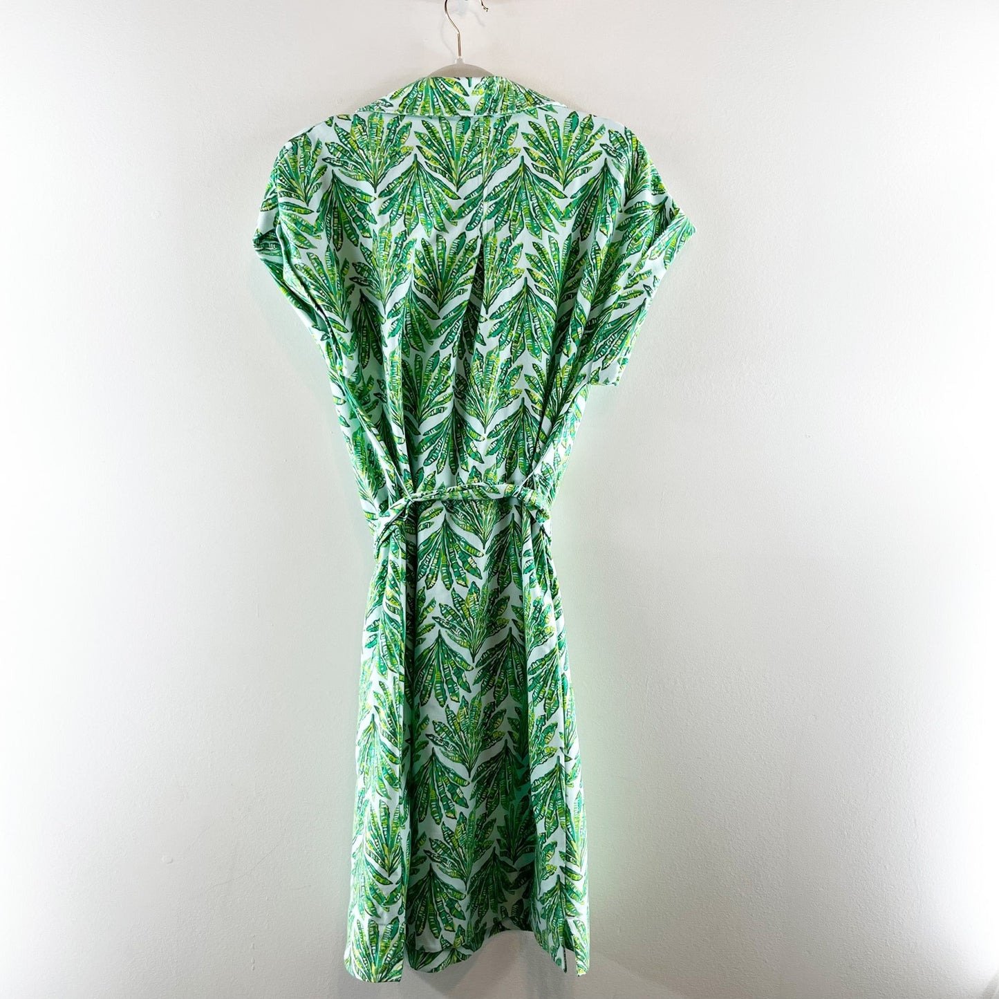 Lilly Pulitzer Emersyn Short Cap Sleeve Belted Printed Cotton Blend Mini Dress M