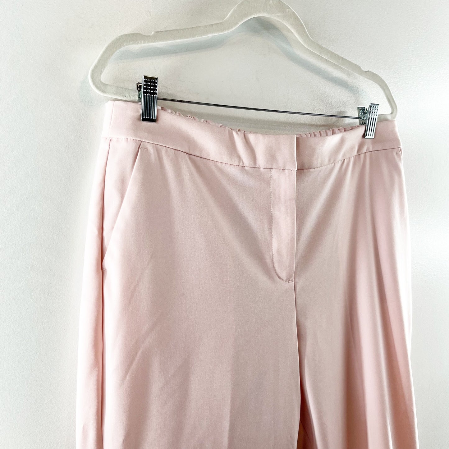 J. Crew High Rise Elastic Back Waist Straight Leg Trouser Pants Pink 14