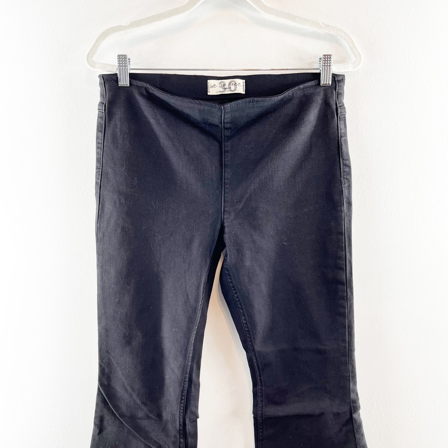 Free People High Rise Penny Flare Pull On Pants Jeans Black 30 / 10
