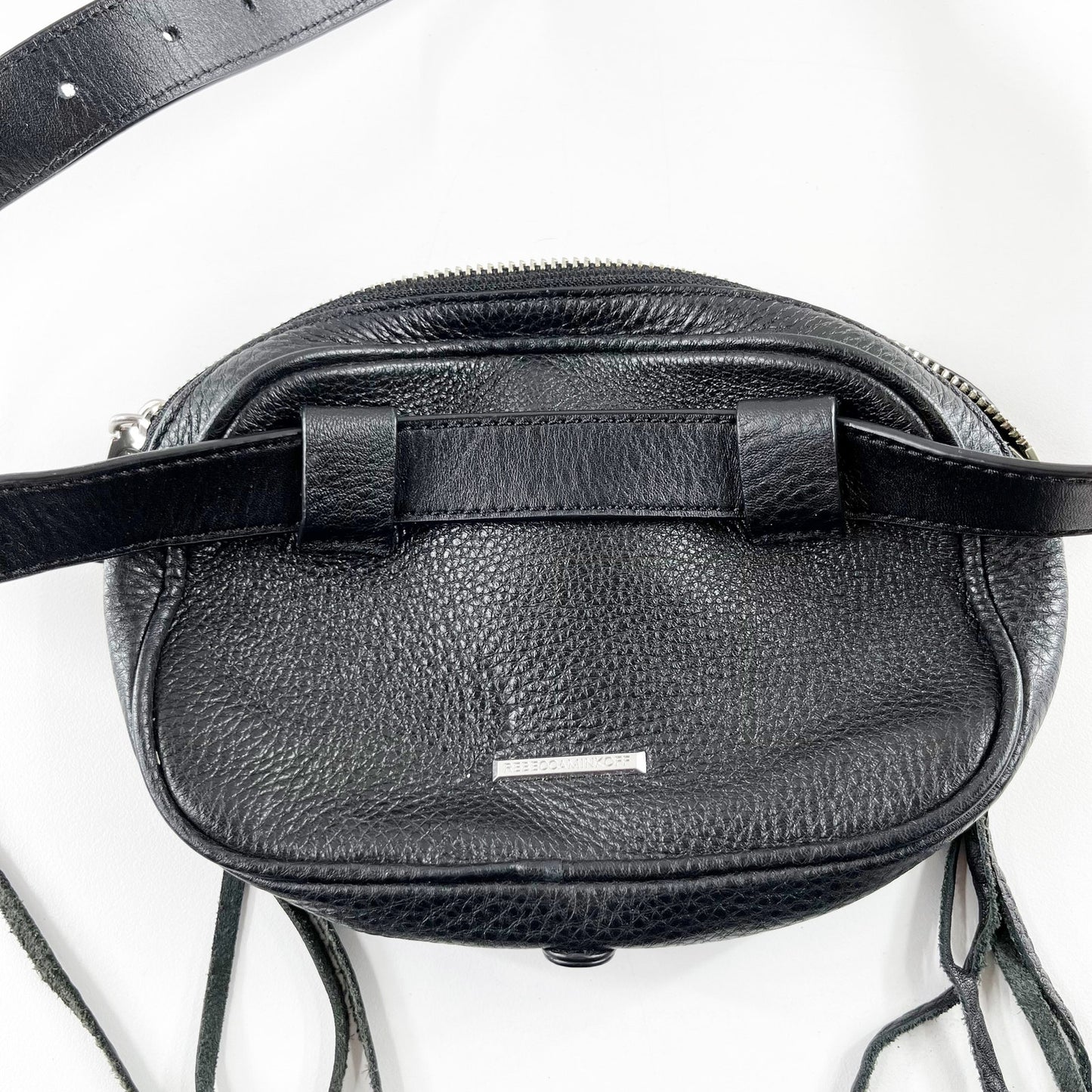 Rebecca Minkoff Blythe Pebbled Leather Waist Belt Crossbody Bag Black