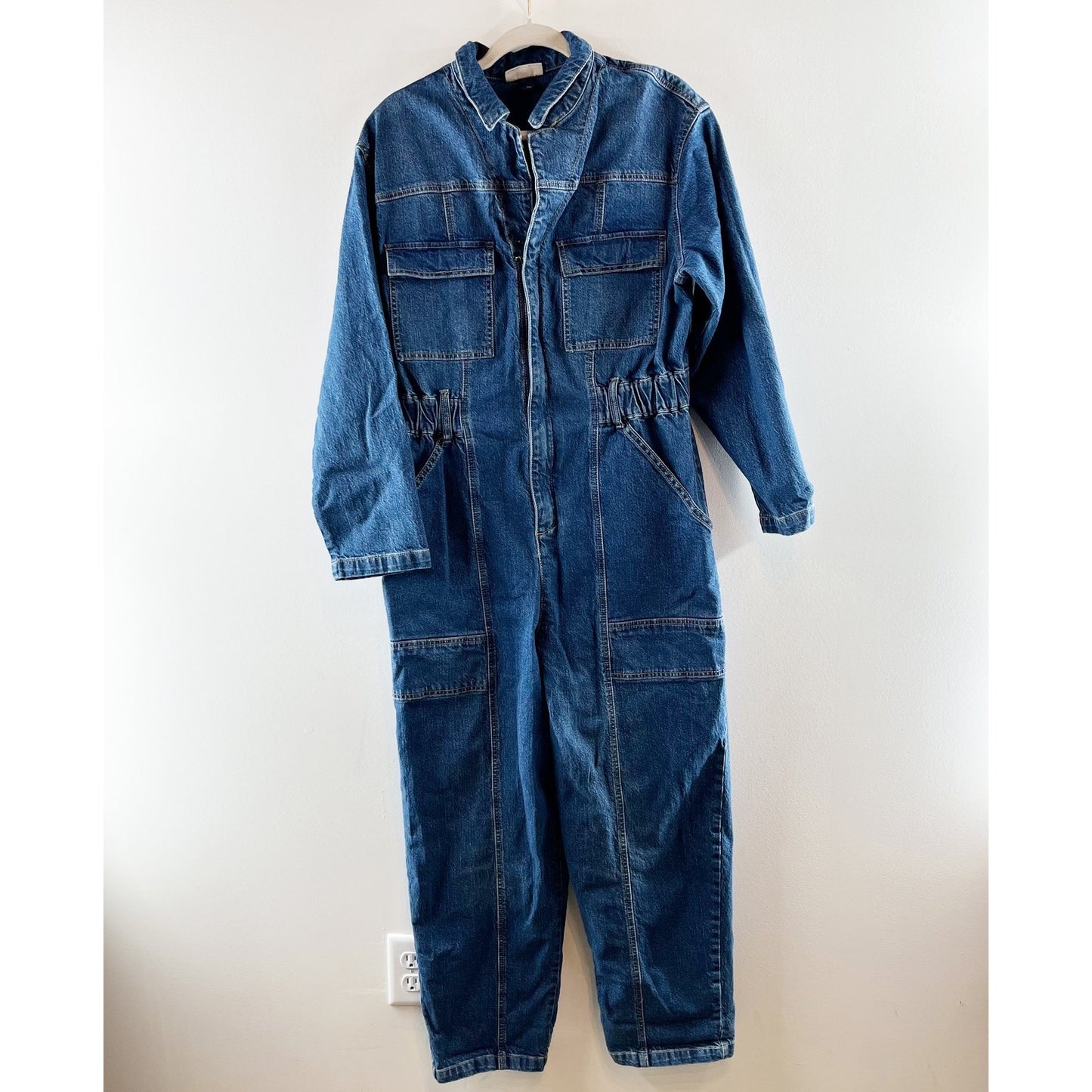 Universal Thread Denim Long Sleeve Coverall Utility Jumpsuit Blue 12