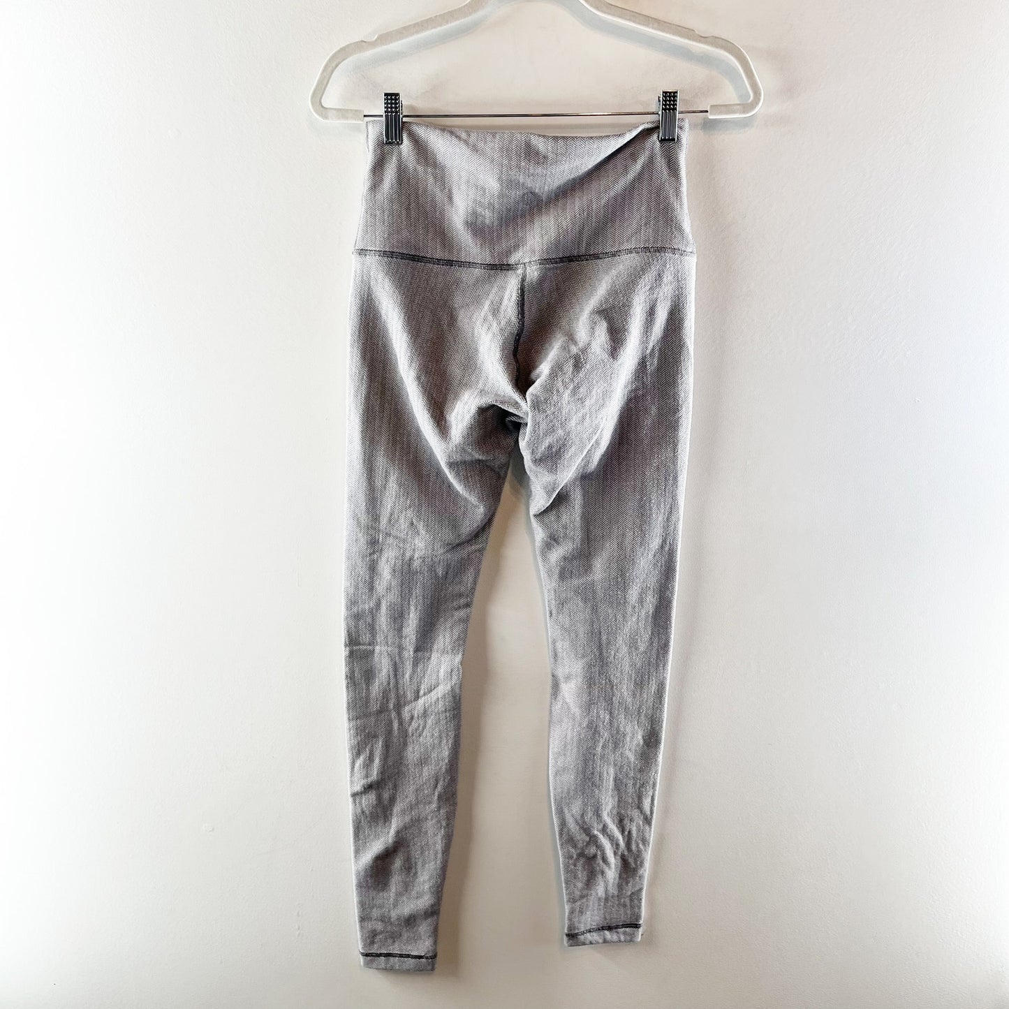 Lululemon Wunder Under High Rise Leggings Heathered Herringbone White Slate 8