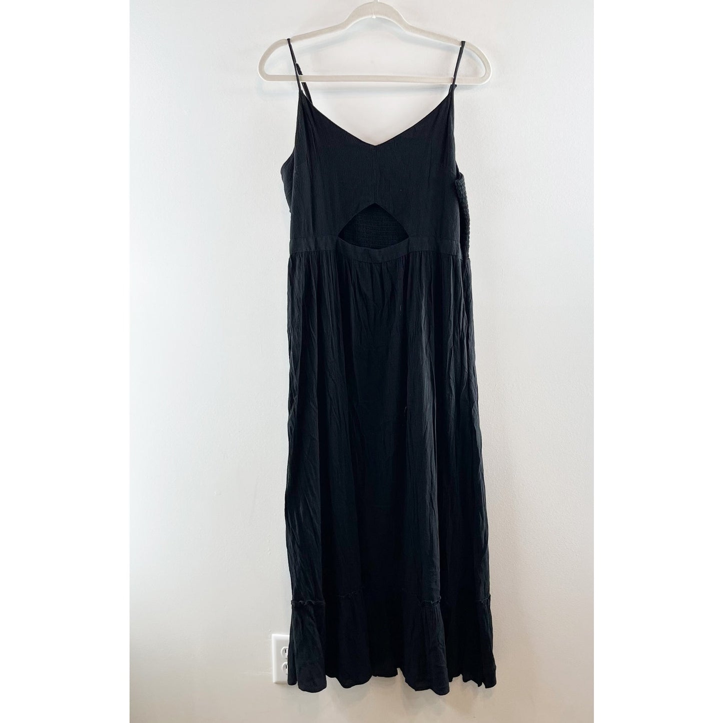 Aerie Maxi Cutout Tiered Dress Black XL