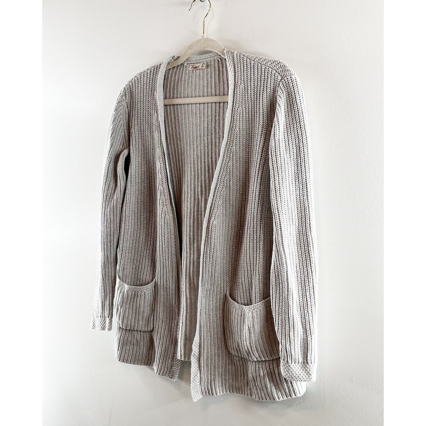 Faherty Cotton-Cashmere Long Sleeve Open Front Lumi Cardigan Sweater Gray XS