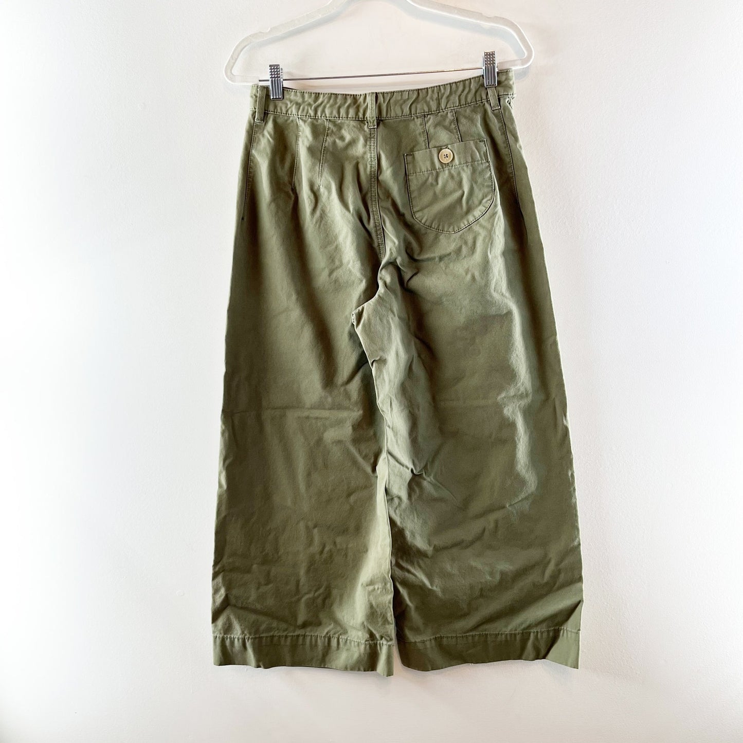 Pilcro and The Letterpress High Rise Logan Wide Leg Cropped Pants Green 29