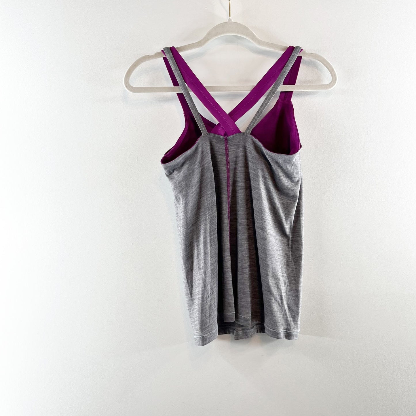 Lululemon Run For Gold Sleeveless Slim Bra-Tank Heathered Slate / Regal Plum 6