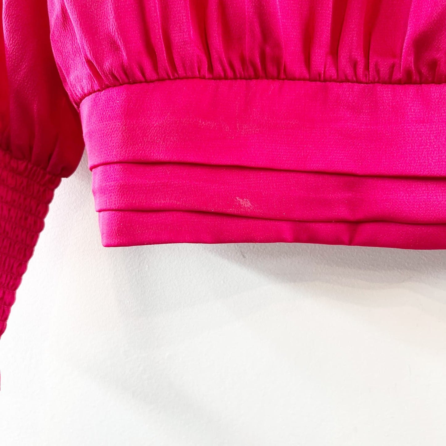 Allison Joy Evereve Harper Satin Long Sleeve Mock Neck Blouse Pink Medium