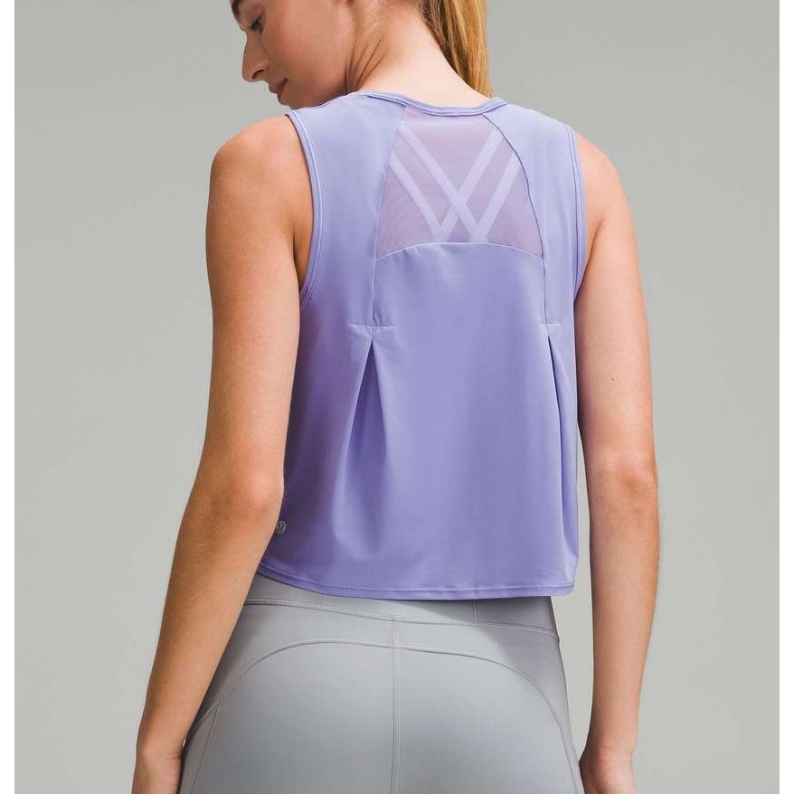 Lululemon Athletica Sculpt Mesh Panel Cropped Tank w/ Reflective Dark Lavender 2