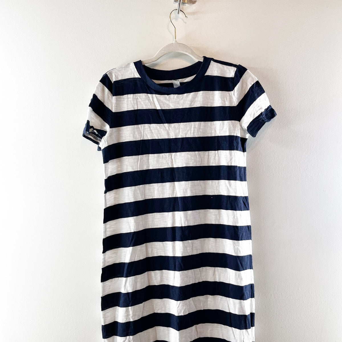 Lou & Grey Short Sleeve Striped Tee Shirt Maxi Dress Blue White Small