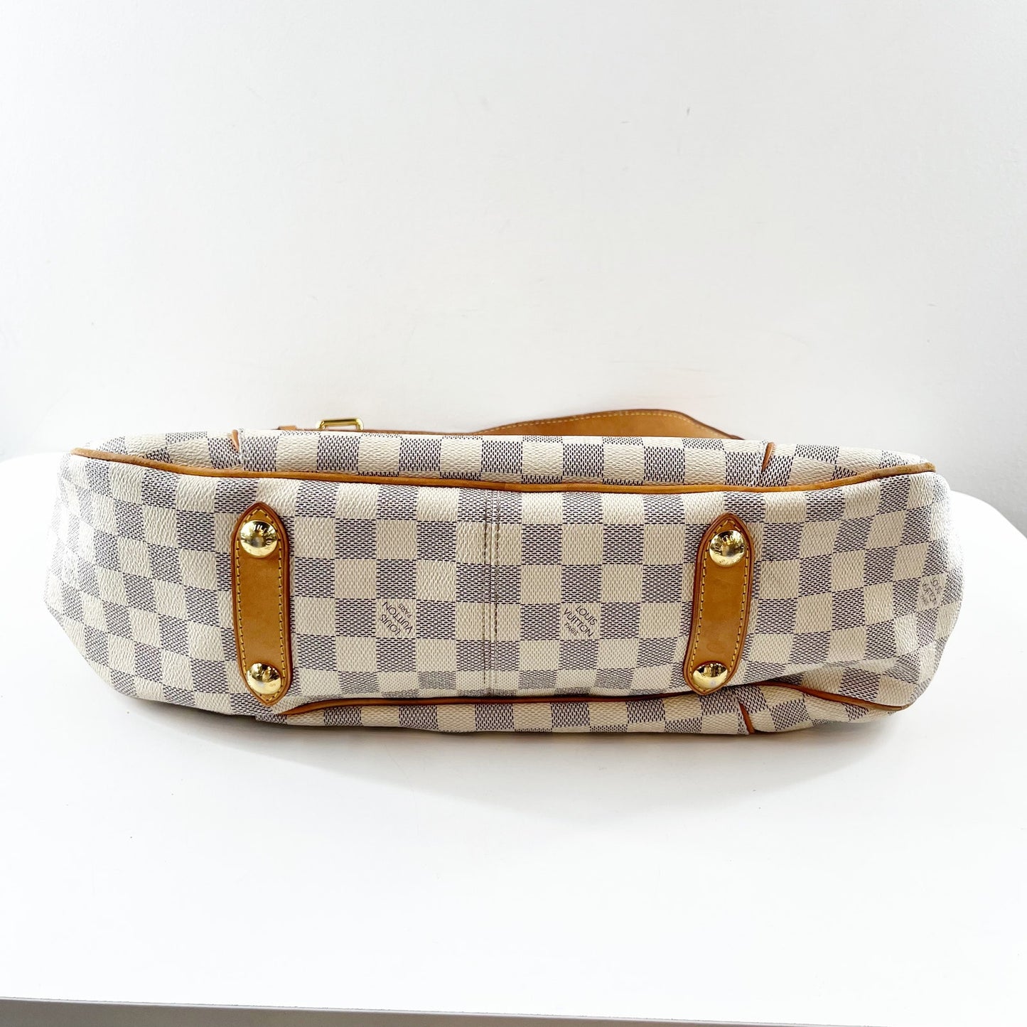 Louis Vuitton Galliera PM Damier Azur Canvas Shoulder Purse Bag White Cream