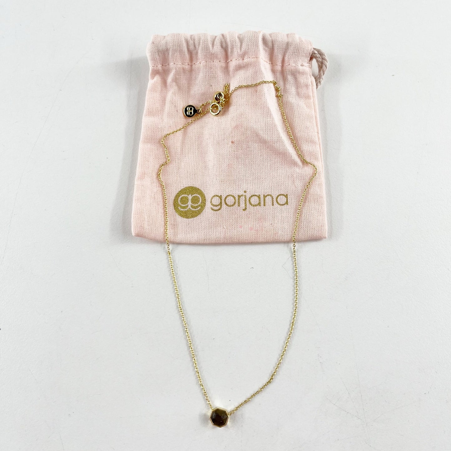 Gorjana Power Gemstone Chain Necklace Brown Gold