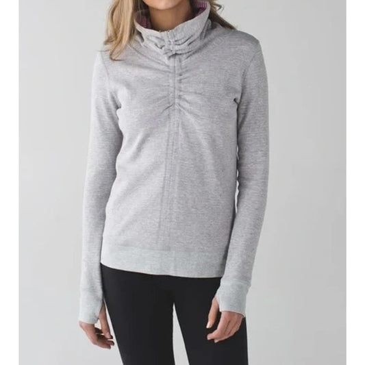 Lululemon In a Cinch Long Sleeve Cowl Neck Long Sleeve Pullover Gray Small