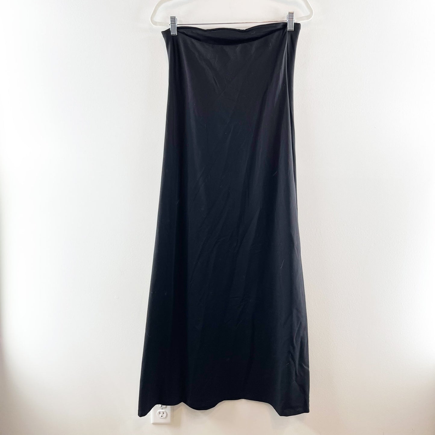 Susana Monaco Strapless Tube Double Lined A Line Maxi Dress Black Large