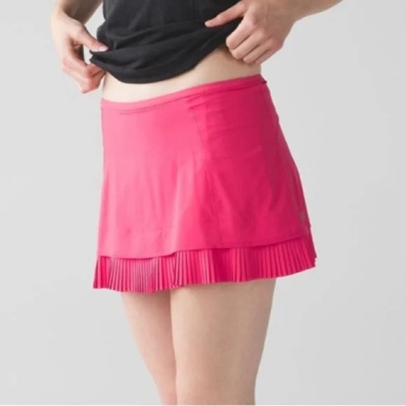 Lululemon City Sky Run Pleated Lined Tennis Active Mini Skirt Pink 6