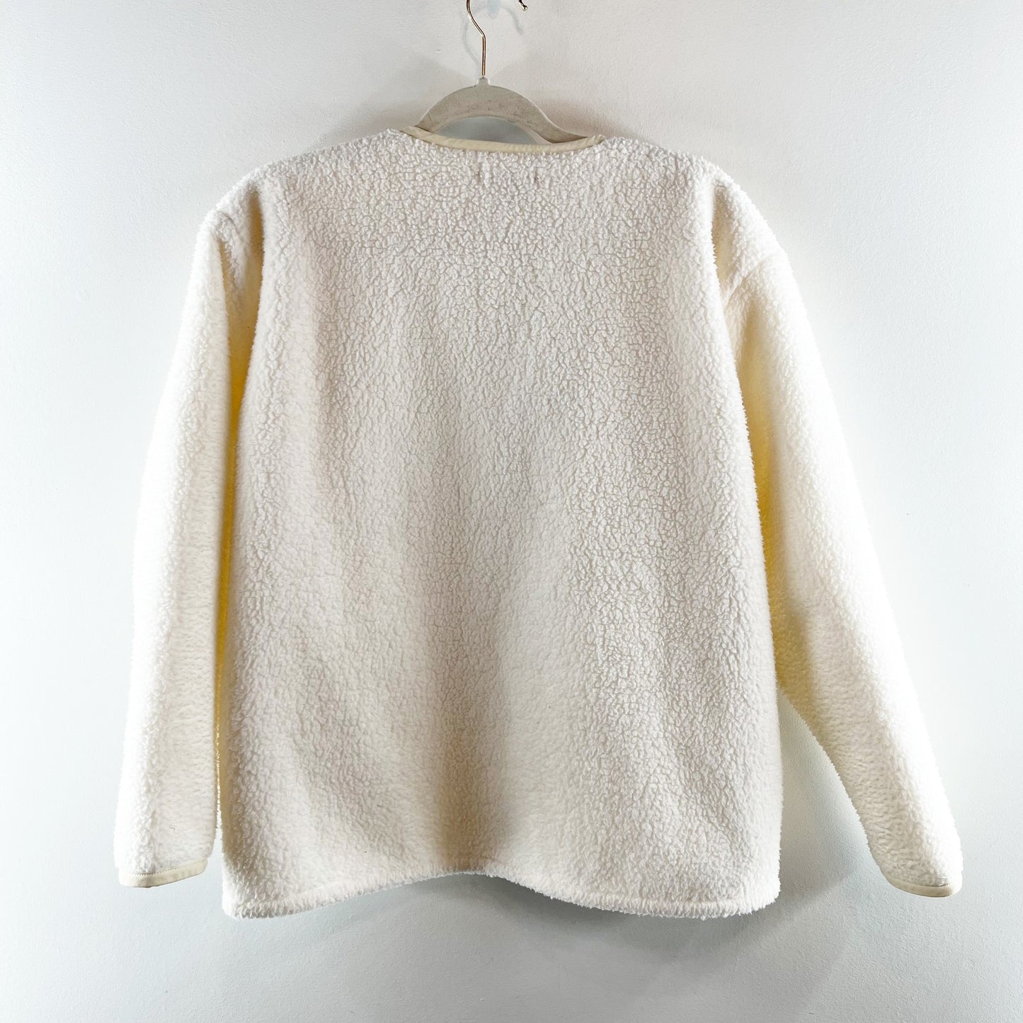 J. Crew Teddy Sherpa Snap Button Lady Jacket Cream Ivory Small