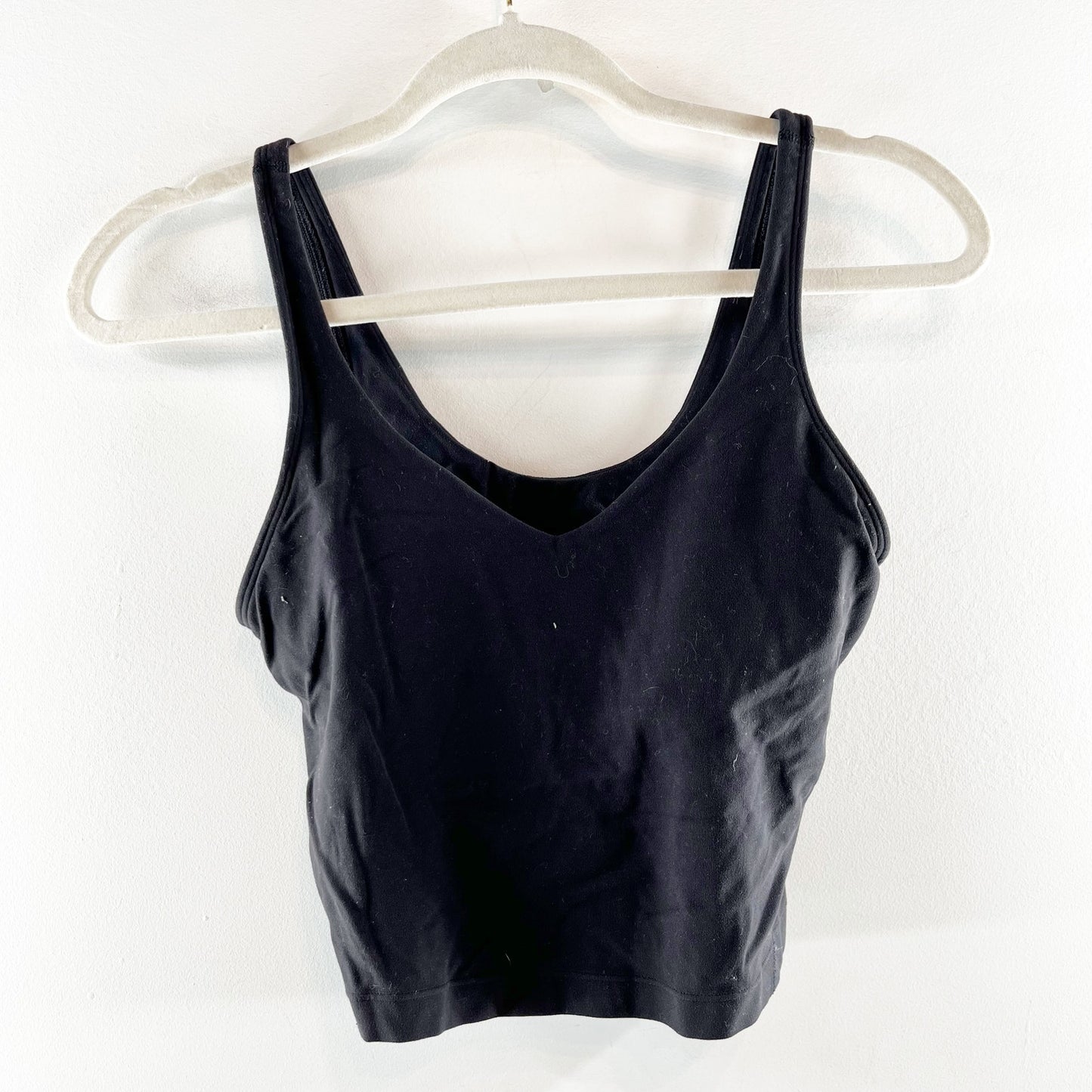Lululemon Athletica Align Cropped Yoga Tank Top w Built in Bra Black 6