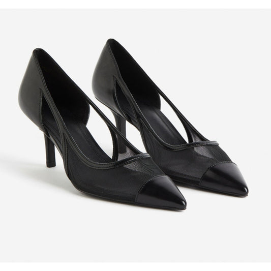 H&M Mesh Pointed Toe Pumps Black 39