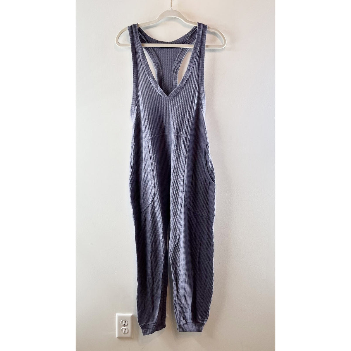 Out From Under Urban Outfitters Waffle Knit Thermal One Piece Jumpsuit Purple