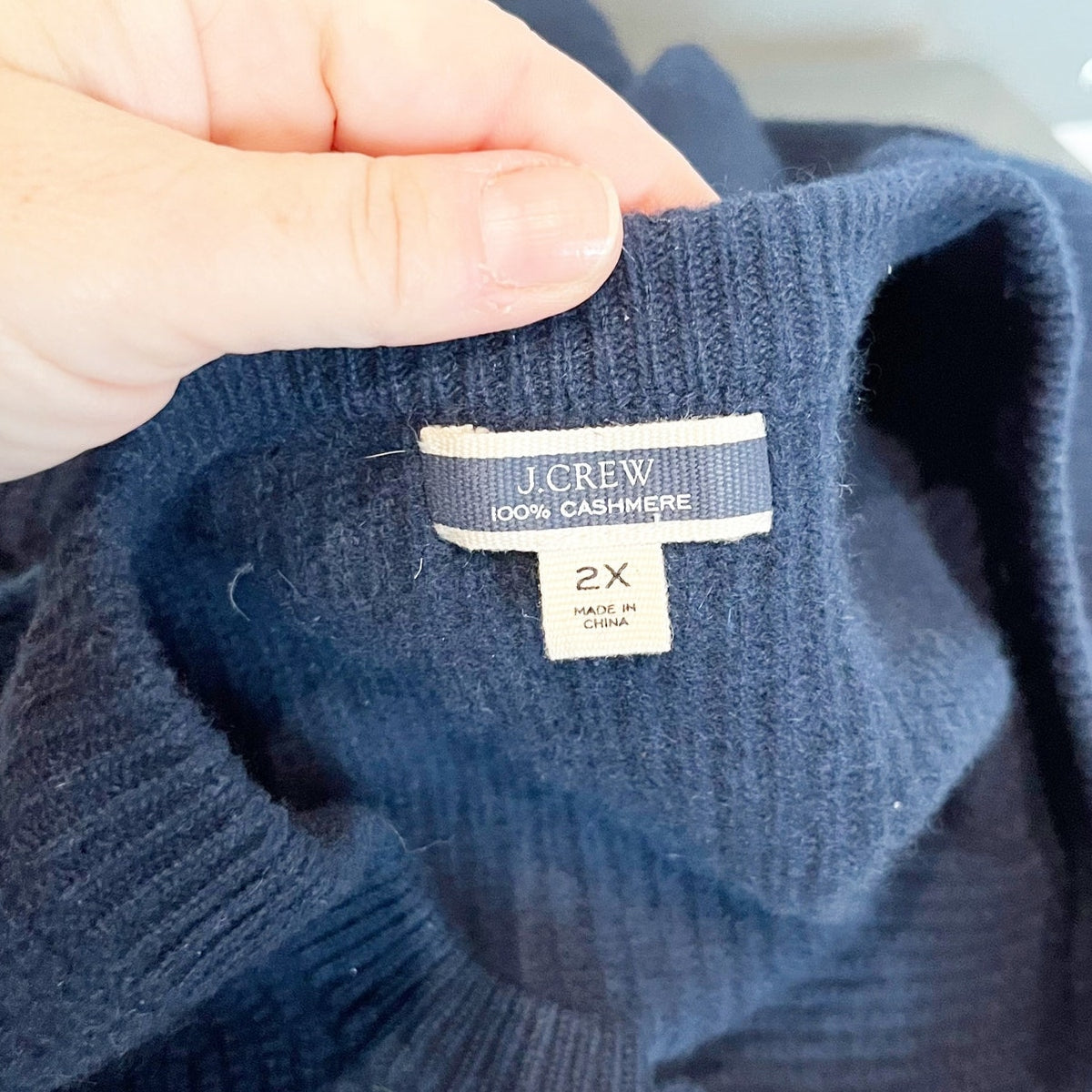 J. Crew Puff Sleeve Cashmere Cardigan Sweater Navy Blue 2X