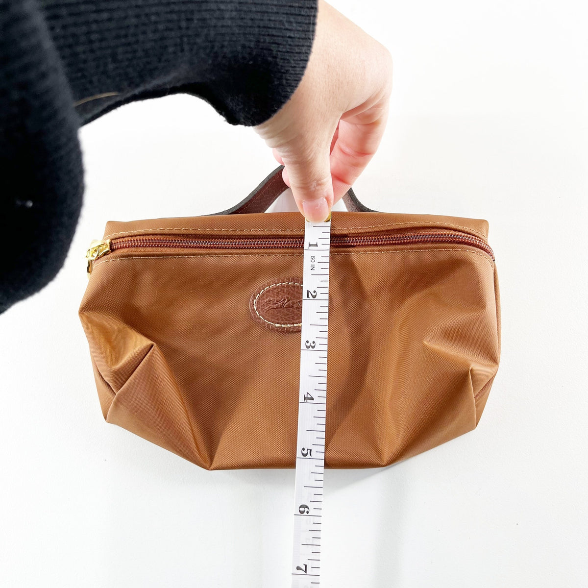 Longchamp Brown Cosmetic Bag Perfect Travel Pouch