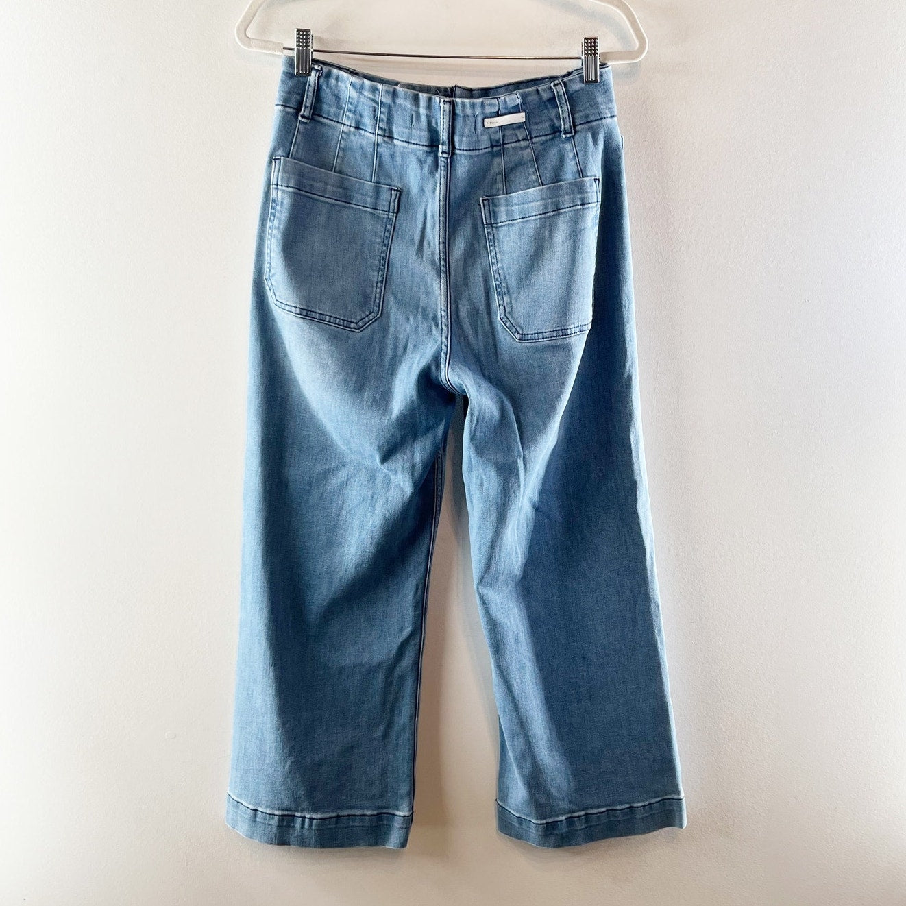 Pilcro and The Letterpress High Rise Skipper Cropped Wide Leg Jeans Blue 30