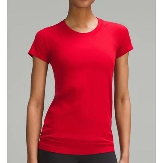 Lululemon Swiftly Tech Short Sleeve Tee Shirt Red 4