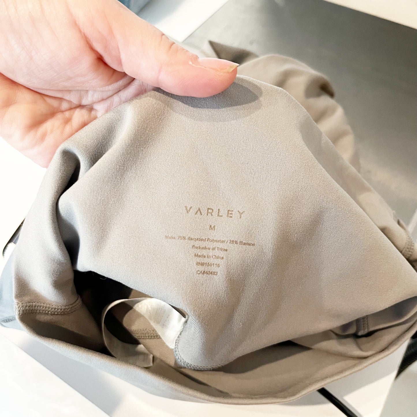 Varley High Rise Compression Workout Leggings Gray Medium