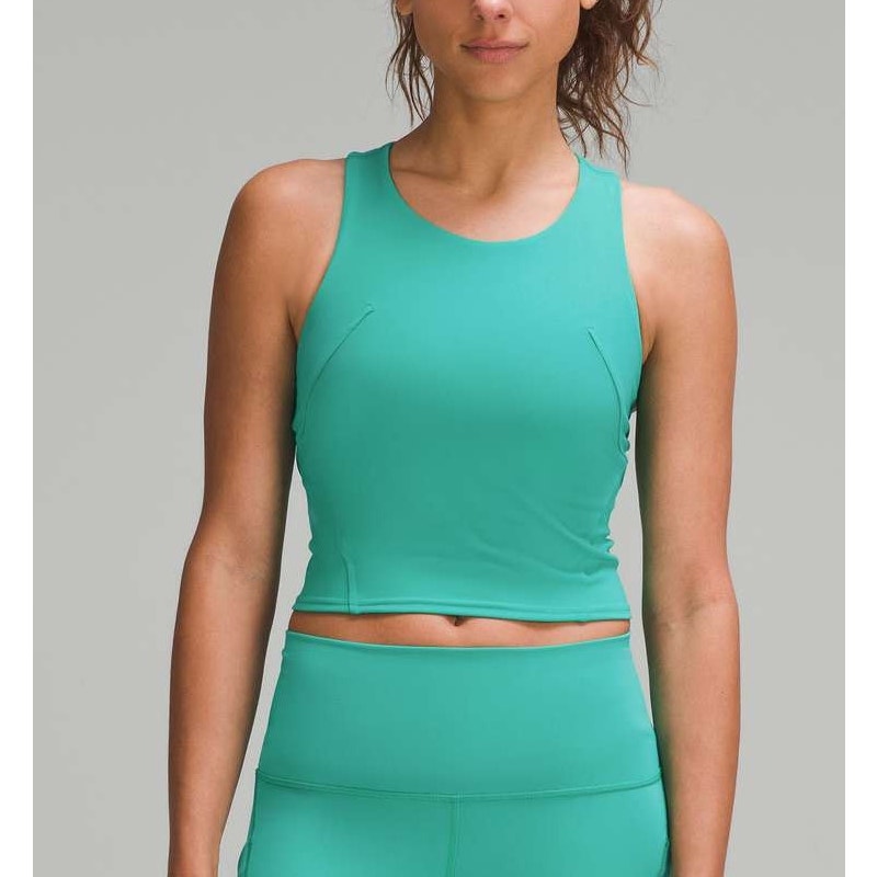 Lululemon Wunder Train Racerback Cropped Tank Top Kelly Green 6