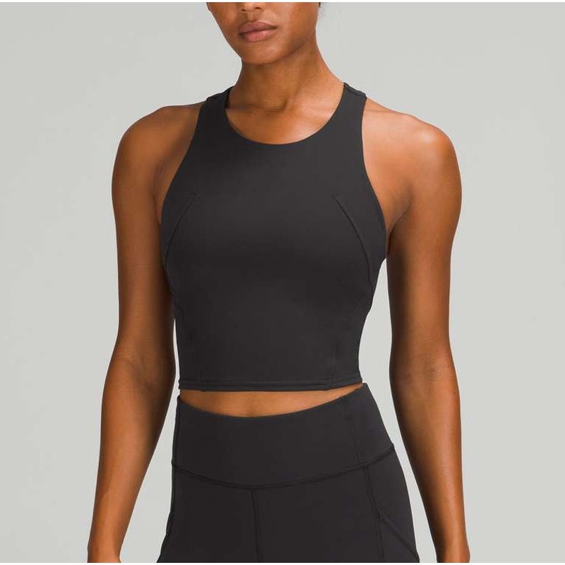 Lululemon Invigorate Training Cropped Tank Top Black 6
