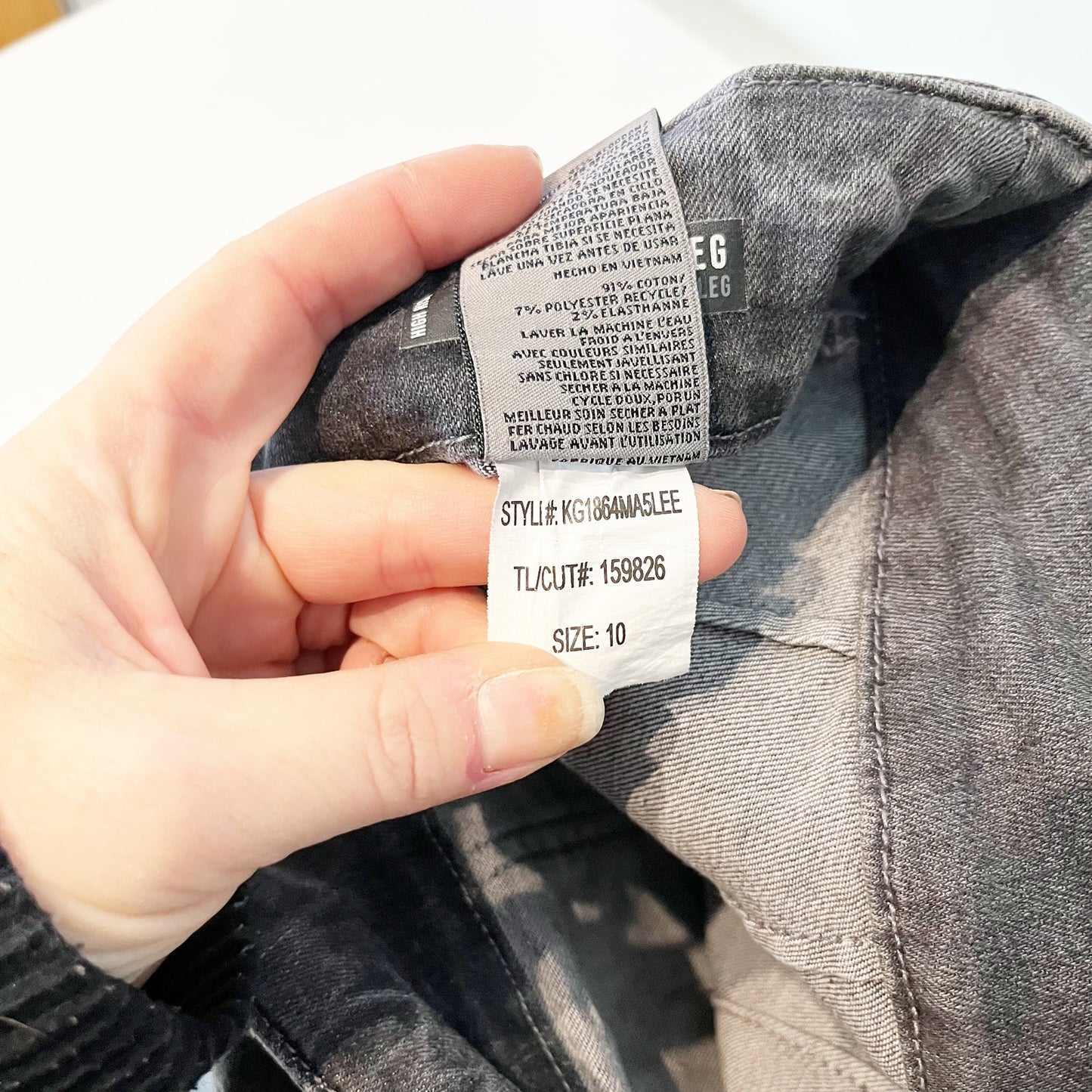 Kut From the Kloth Meg High Rise Wide Leg Utility Jeans Gray Unification 10