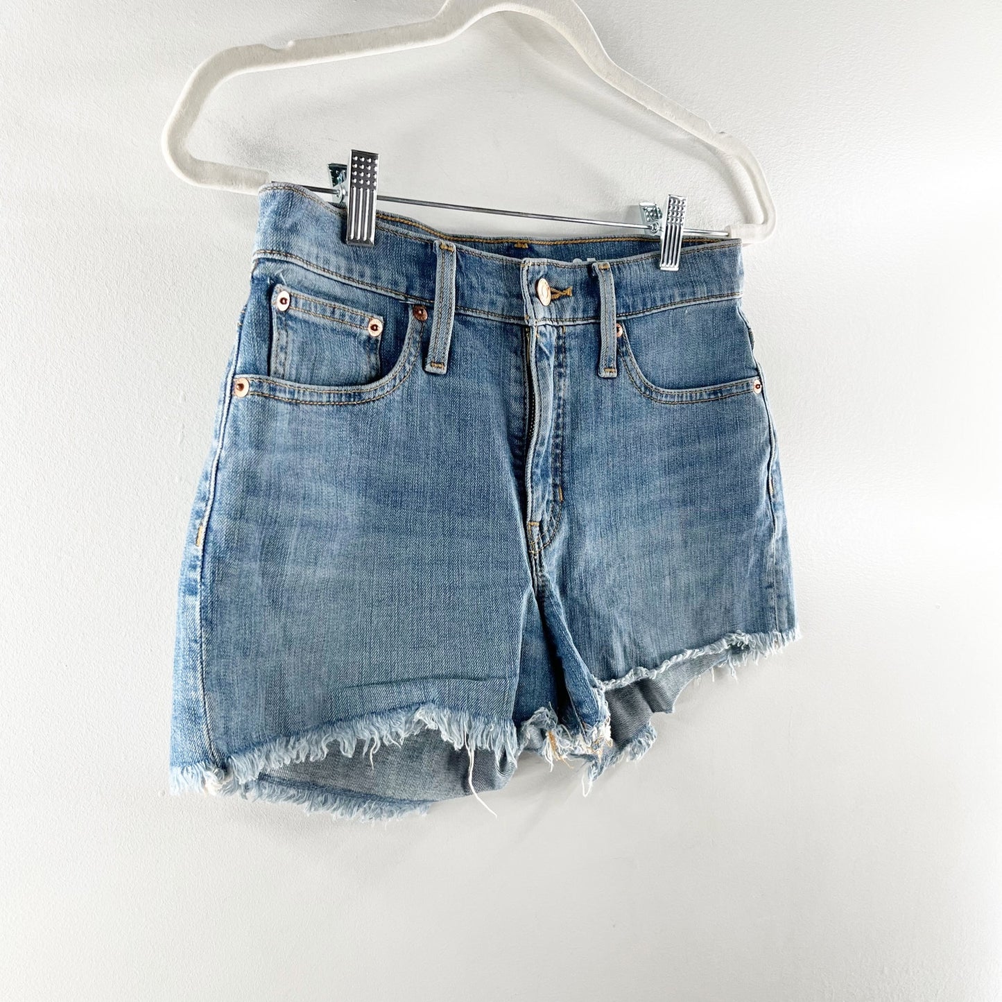 J. Crew Mid Rise Cutoff Jean Shorts Blue 25 / 0