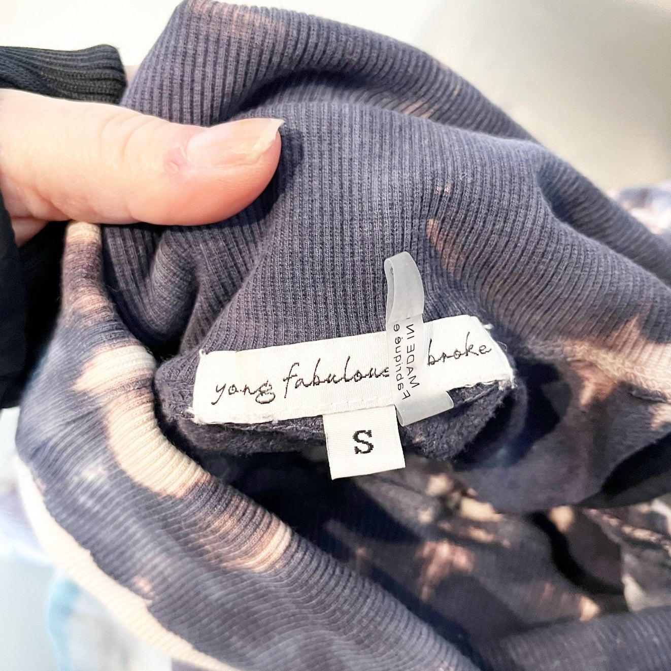 Young Fabulous & Broke Foldover Tie Dye Jogger Pants Ombre Blue Small