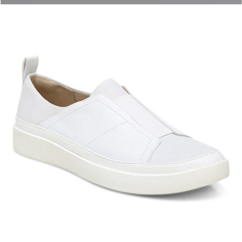 Vionic Zinah Leather Round Toe Flat Slip On Casual Sneaker White 7.5