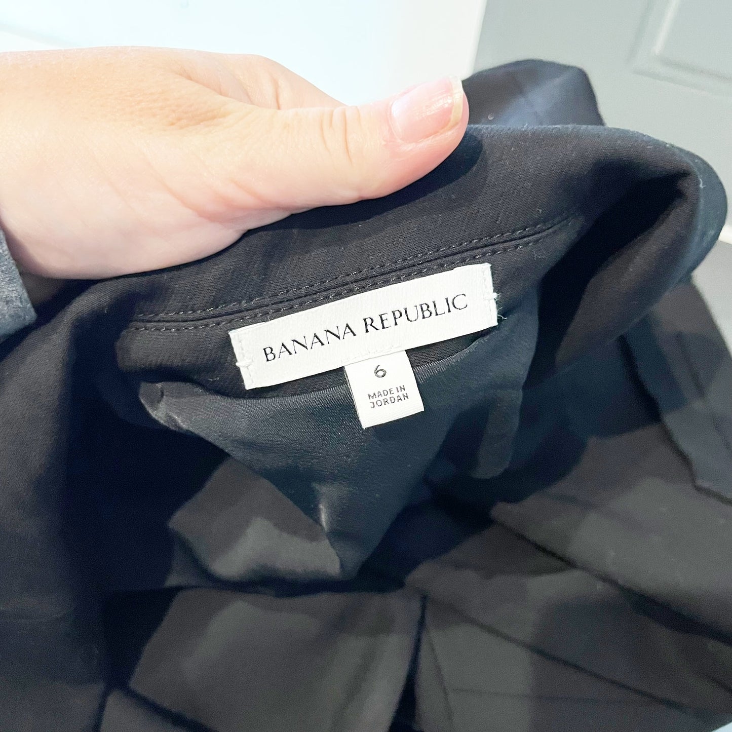 Banana Republic Slim Refined Long Sleeve Notch Single Breasted Blazer Black 6