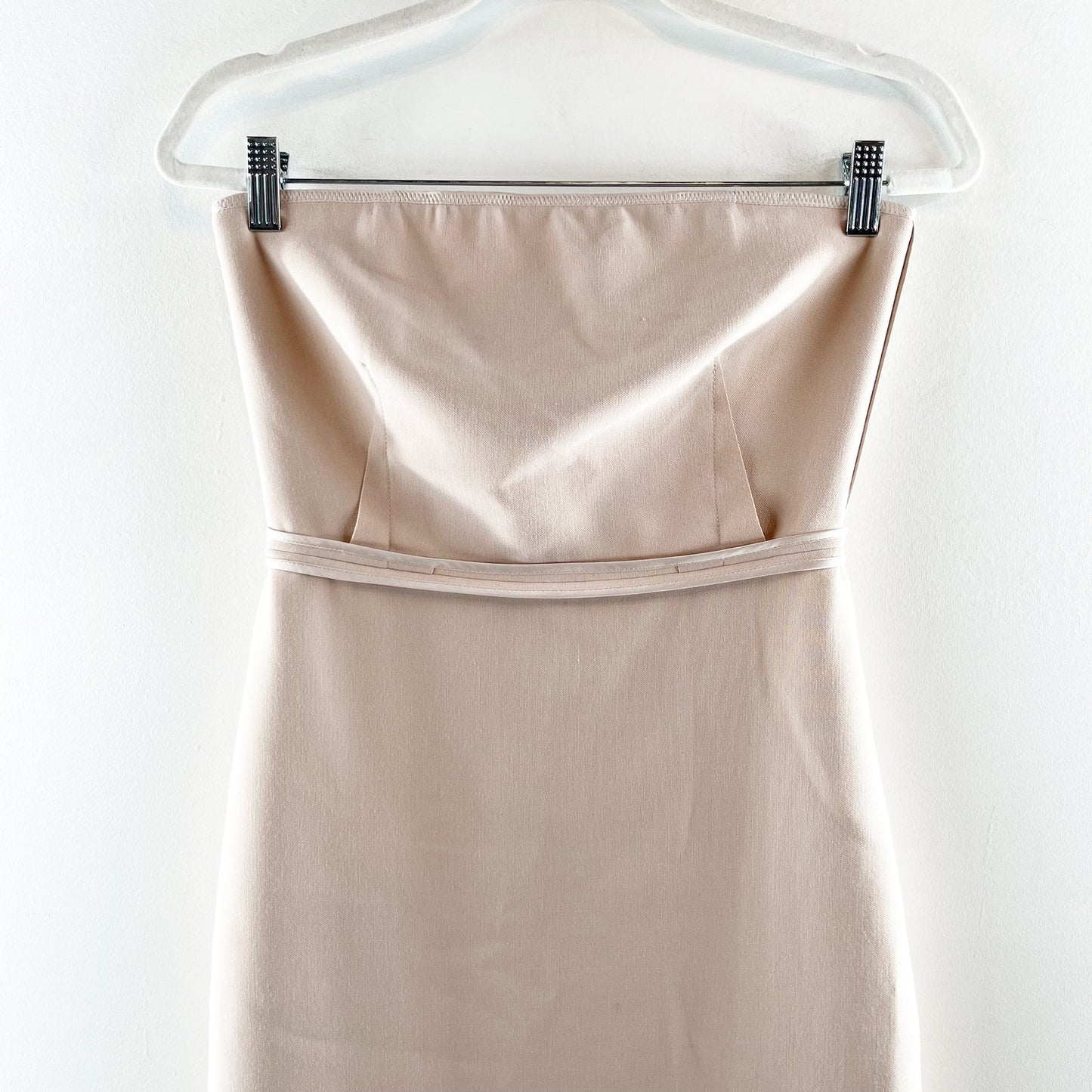 Elizabeth and James Sierra Strapless Pencil Midi Dress Blush Pink 2