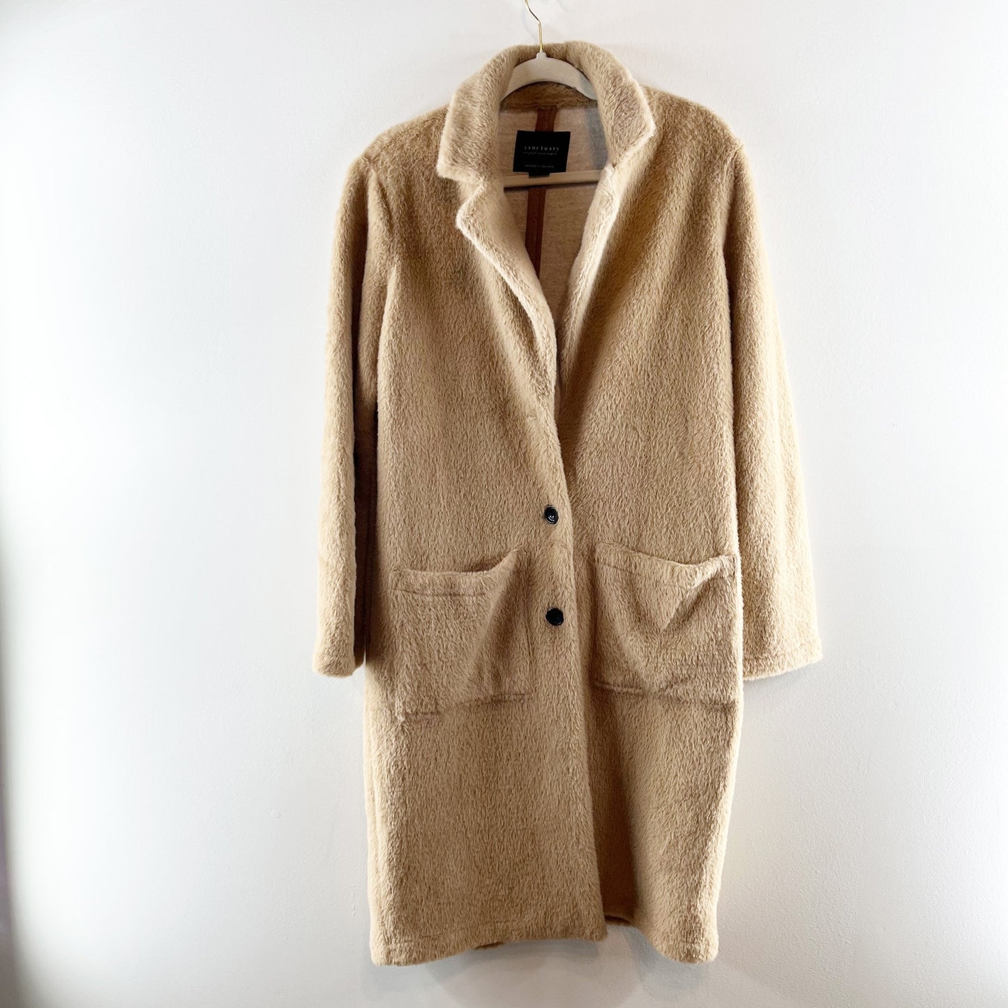 Sanctuary by Anthropologie Colleen Long Sleeve Teddy Long Overcoat Camel Small