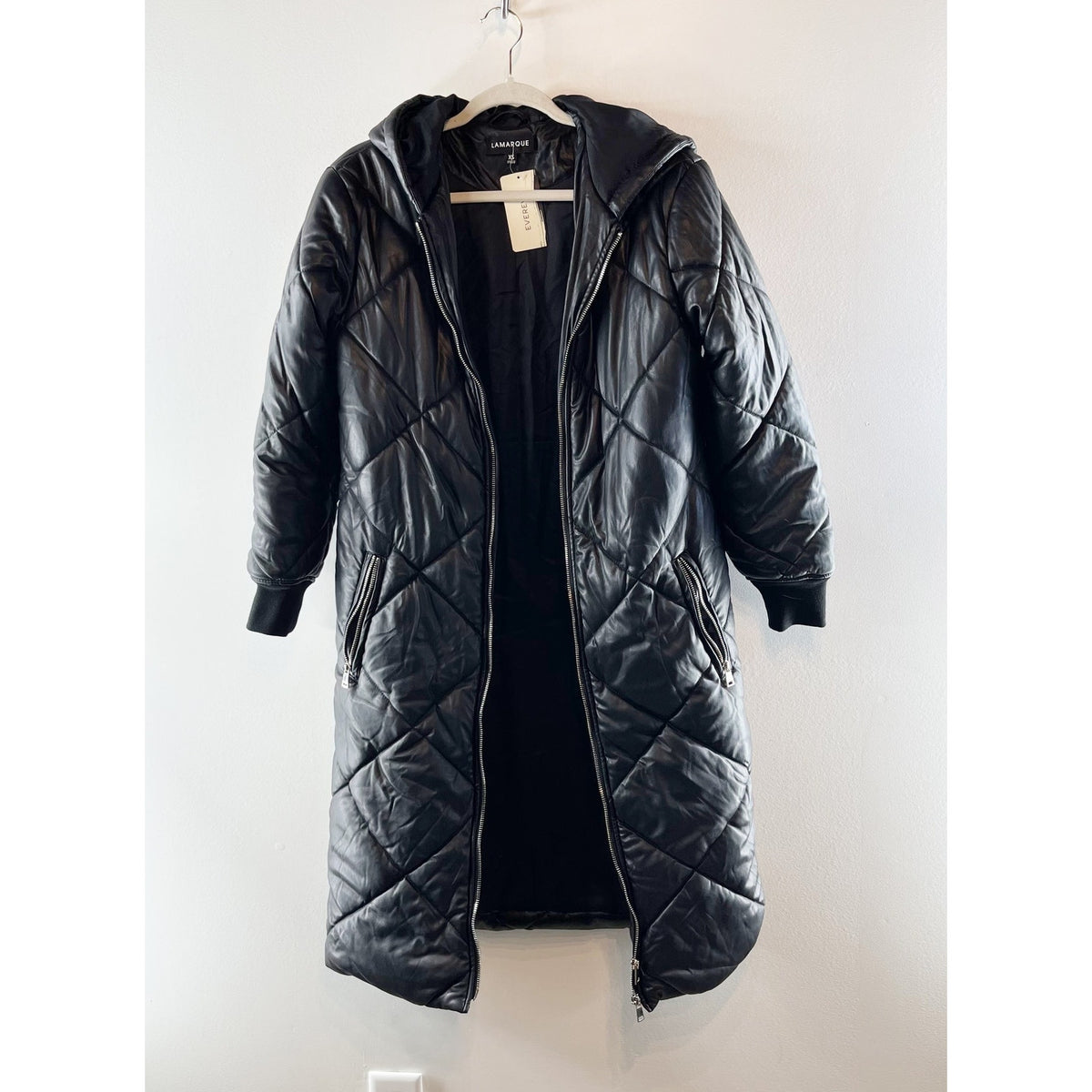 Lamarque Samantha Black Quilted Puffer Winter Parka Coat Jacket XS