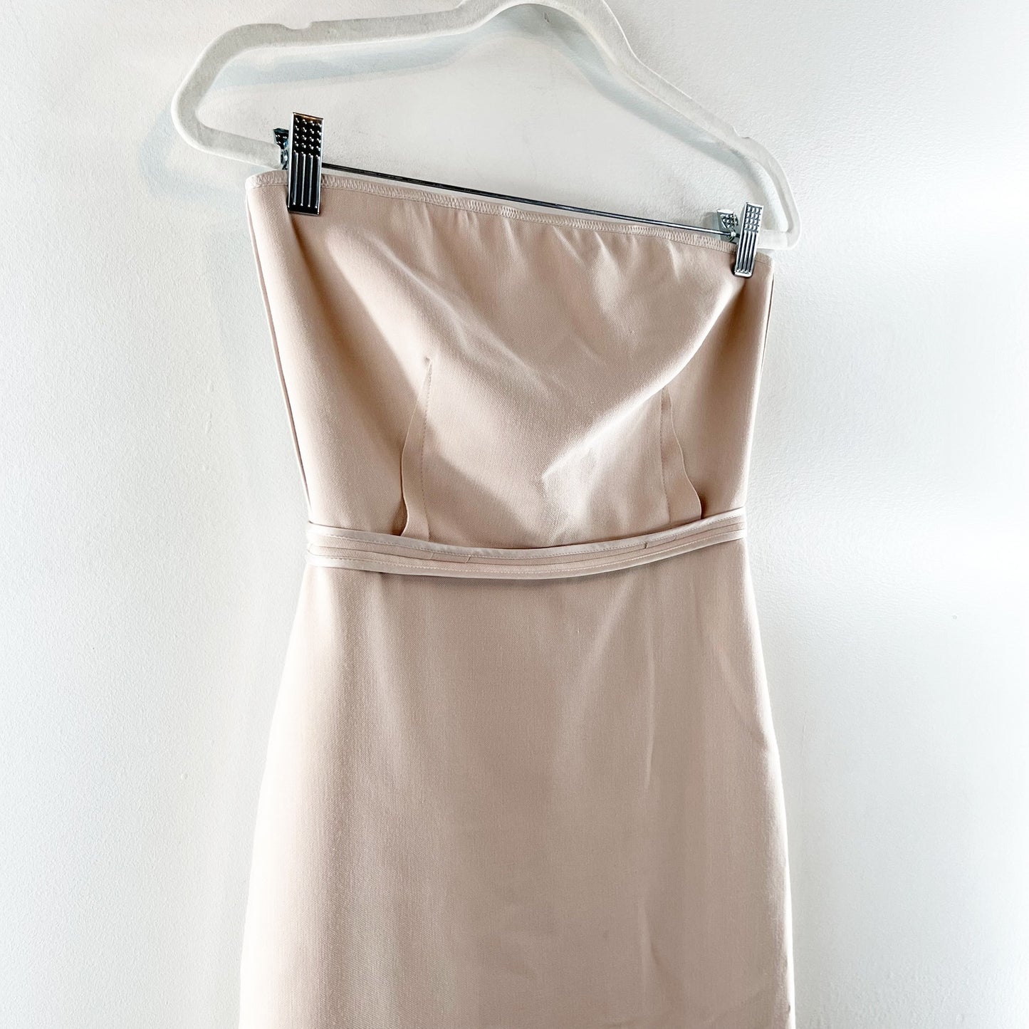 Elizabeth and James Sierra Strapless Pencil Midi Dress Blush Pink 2