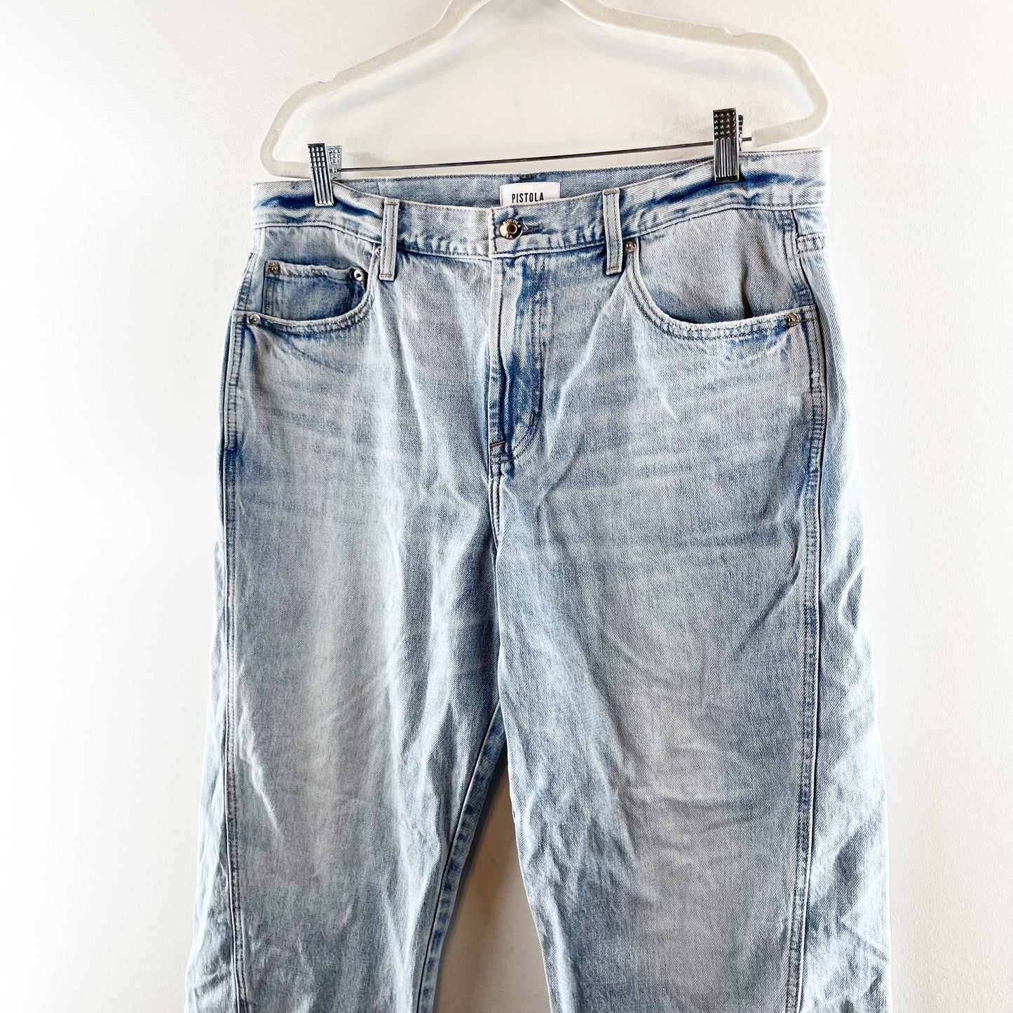 Pistola Seamed Kacey Cotton Blend Mid Rise Straight Leg Jeans Berkeley 31